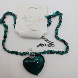 Rebecca Malone Teal Heart Pendant Necklace